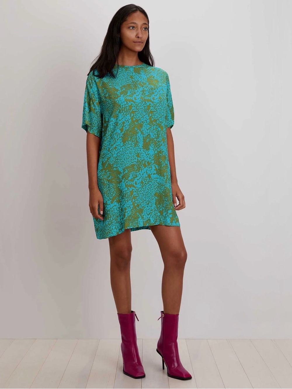 The Kit Maya Dress in Aqua Complication